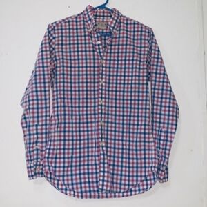 J Crew sz XS purple and blue checked button up shirt